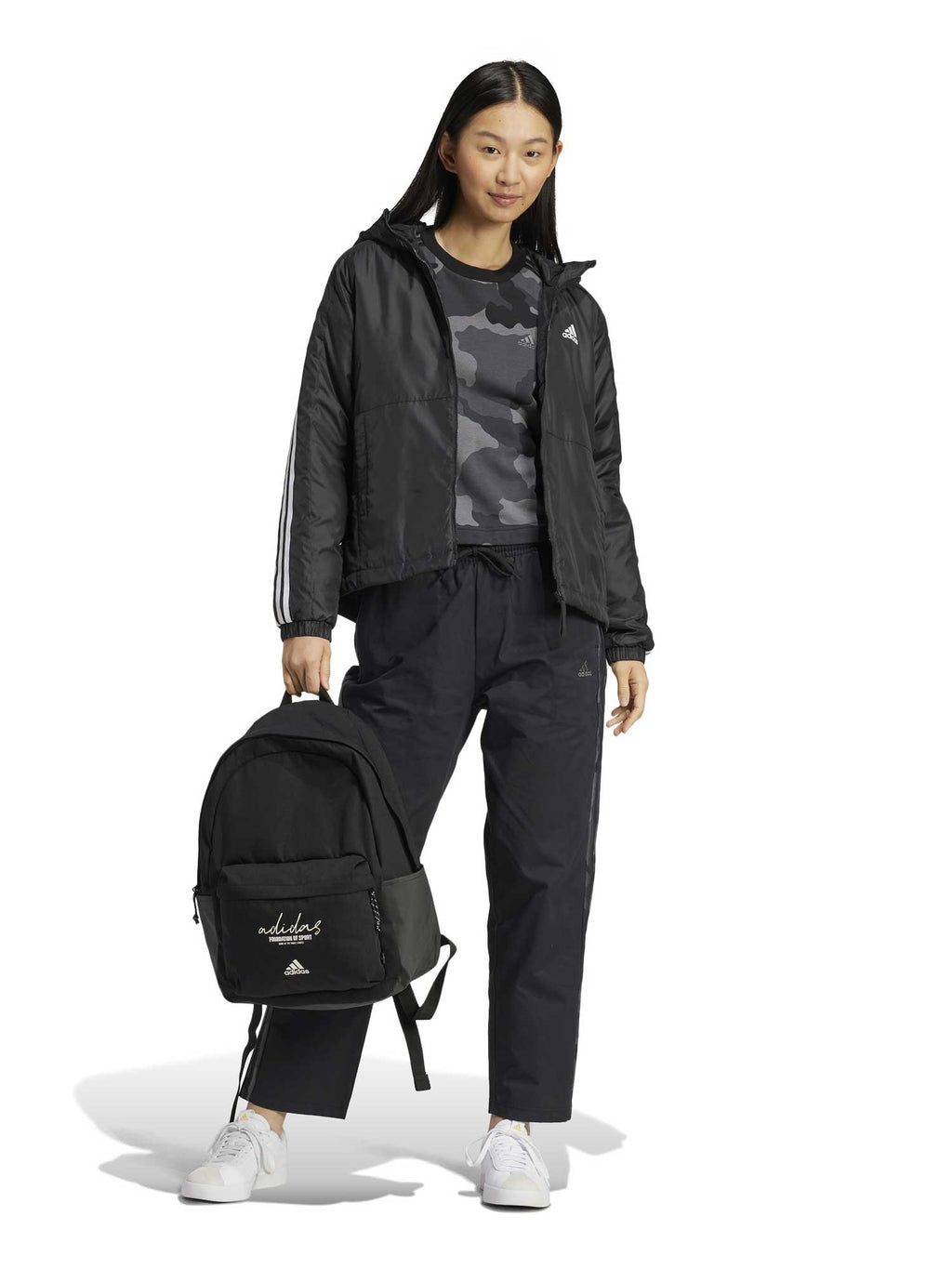 ADIDAS SPORTSWEAR Спортно долнище ESSENTIALS CAMO PRINTED 3 STRIPES