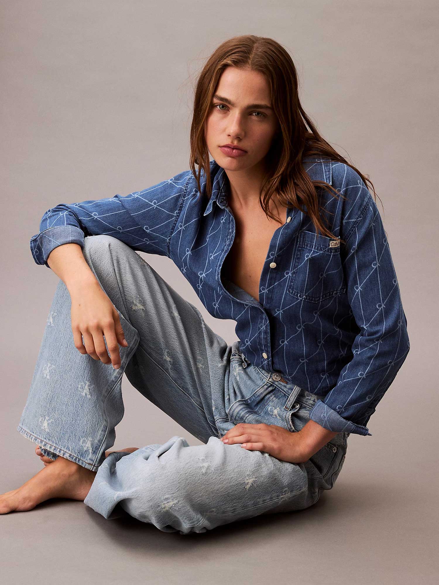Calvin Klein Jeans Дънки TH WD LG CK DSTRSSD