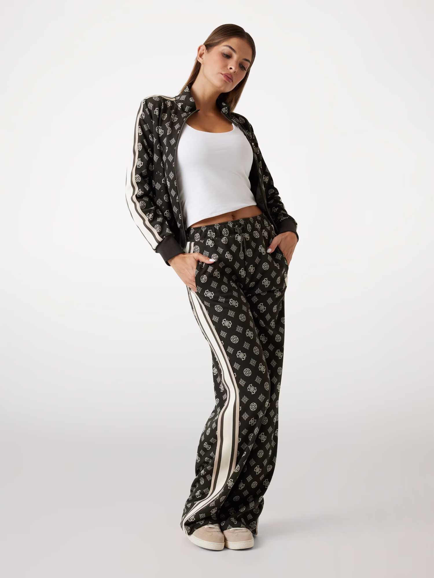 GUESS Спортно горнище PEONY TAPED FULLZIP