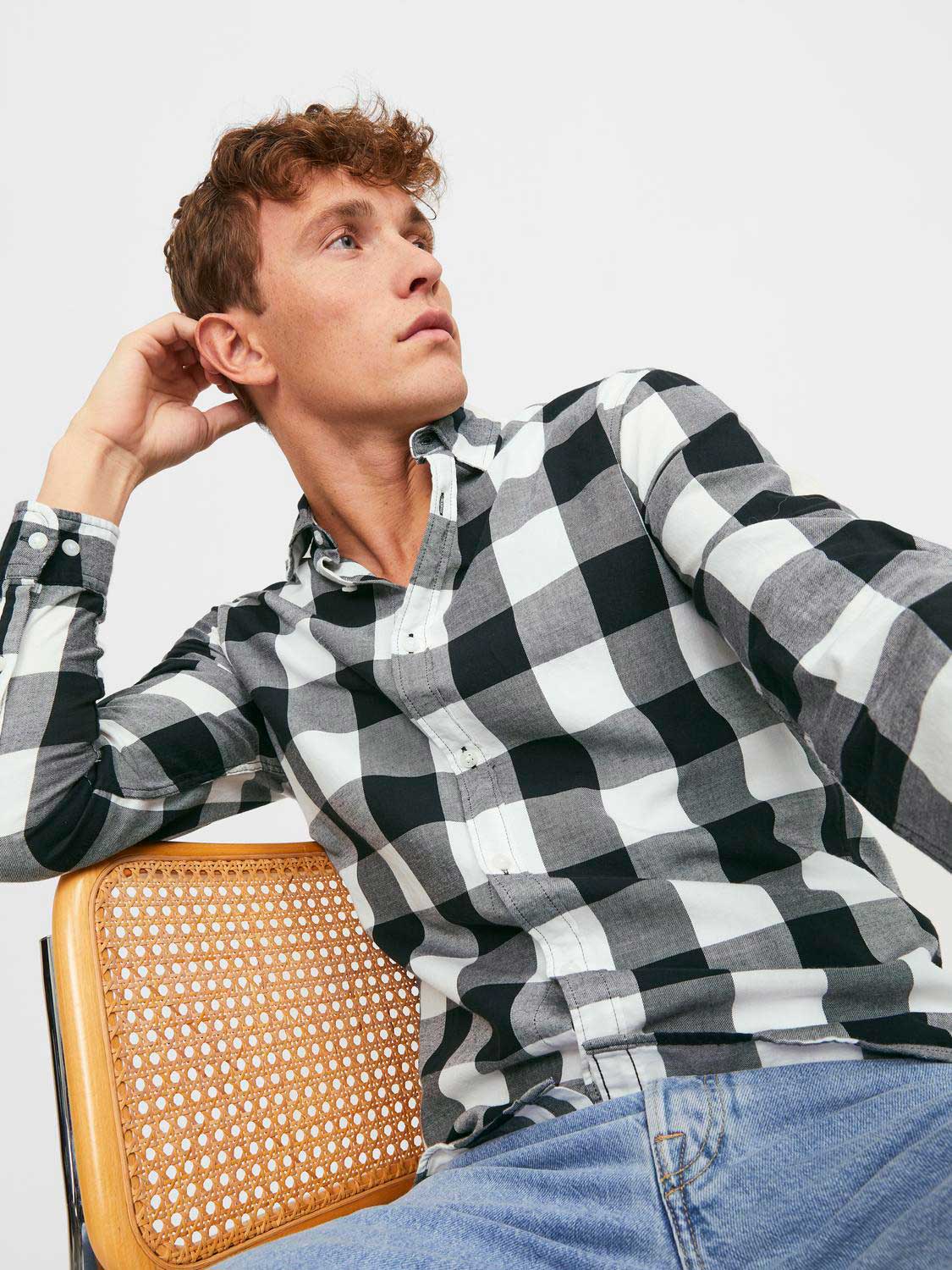 JACK & JONES Риза JJEGINGHAM TWILL SHIRT L/S NOOS