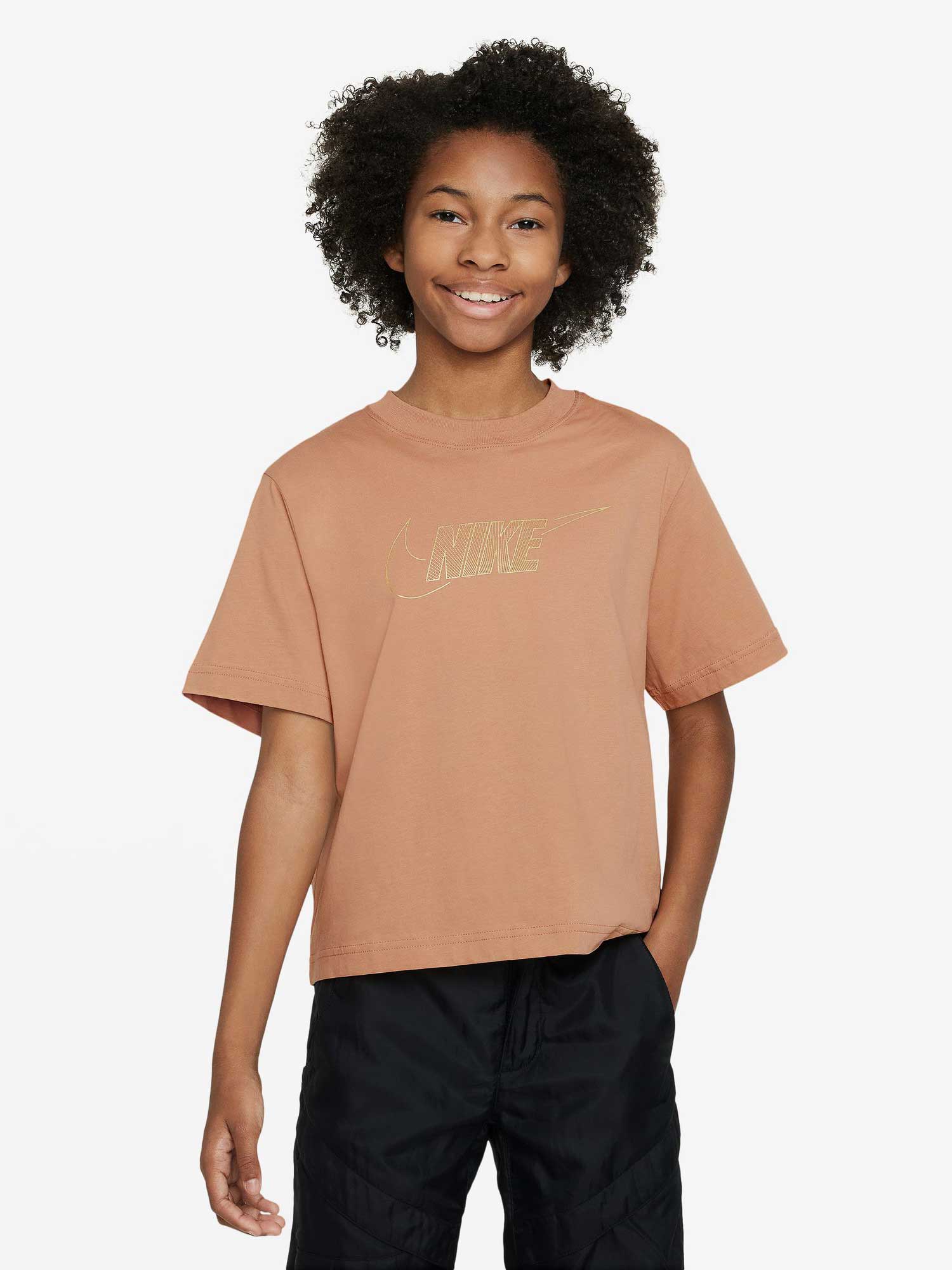 NIKE Тениска G NSW TEE BOXY METALLIC HBR