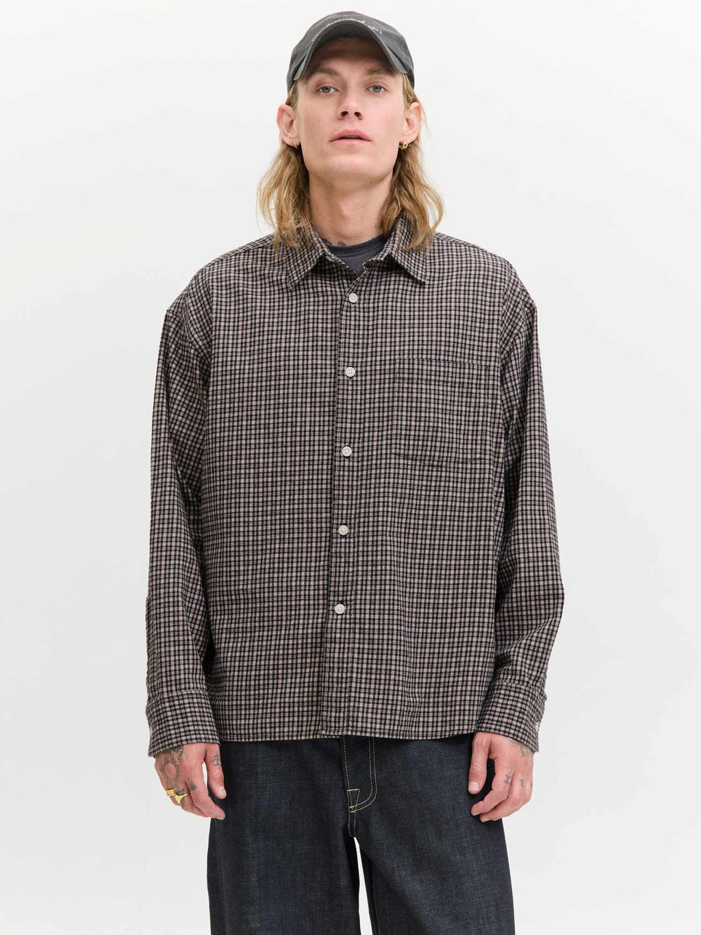 JACK & JONES Риза JORMEADOWS OVERSIZED CHECK SHIRT LS