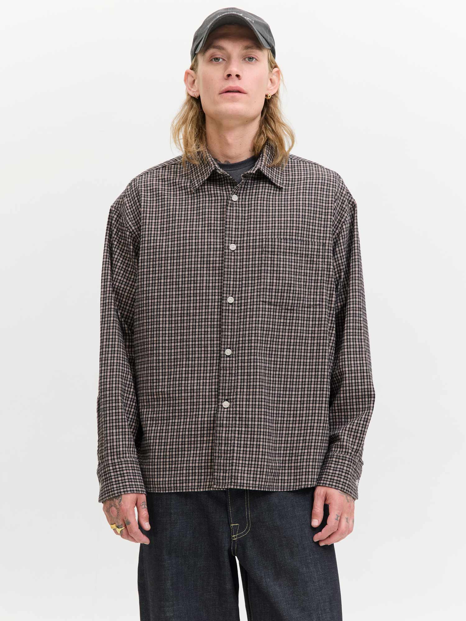 JACK & JONES Риза JORMEADOWS OVERSIZED CHECK SHIRT LS