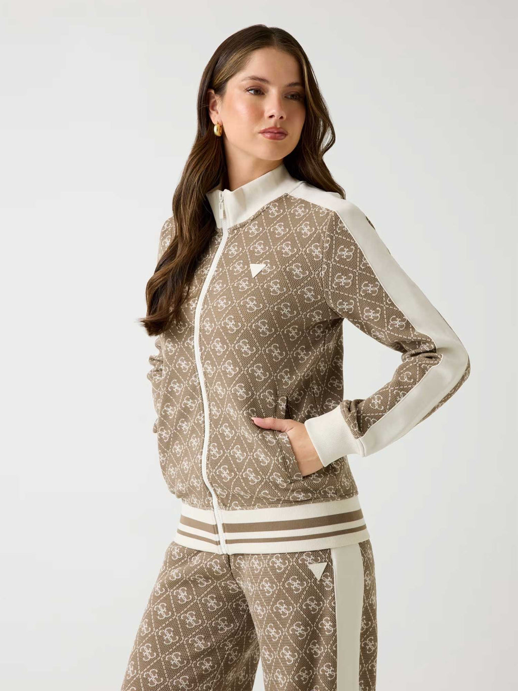GUESS Спортно горнище 4G RHOMBUS JACQUARD