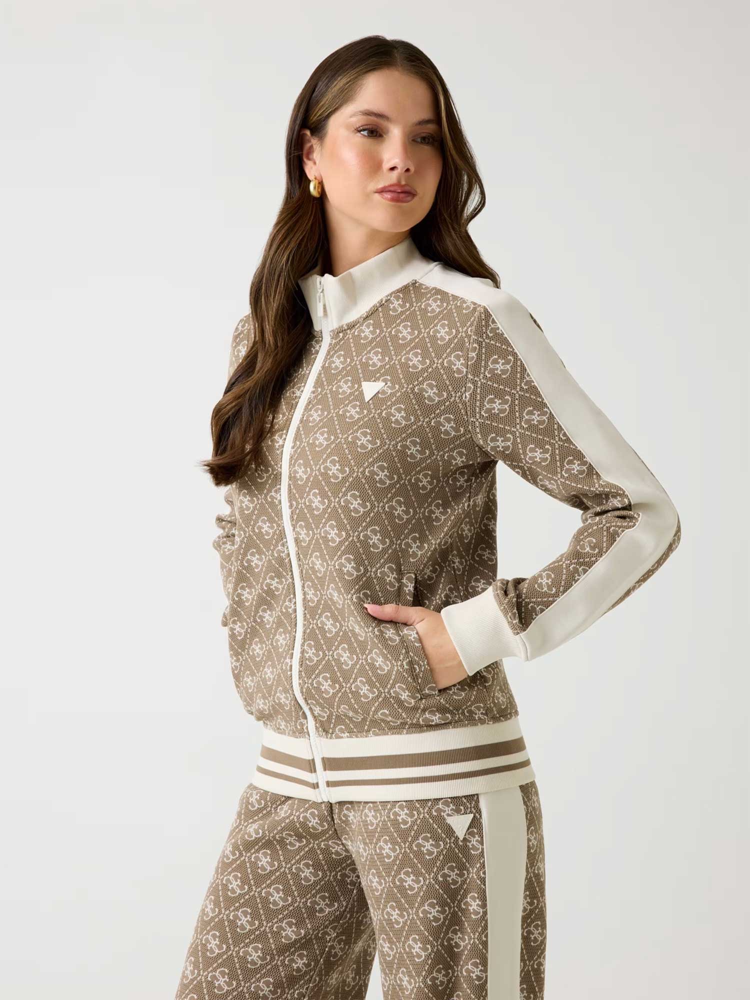 GUESS Спортно горнище 4G RHOMBUS JACQUARD