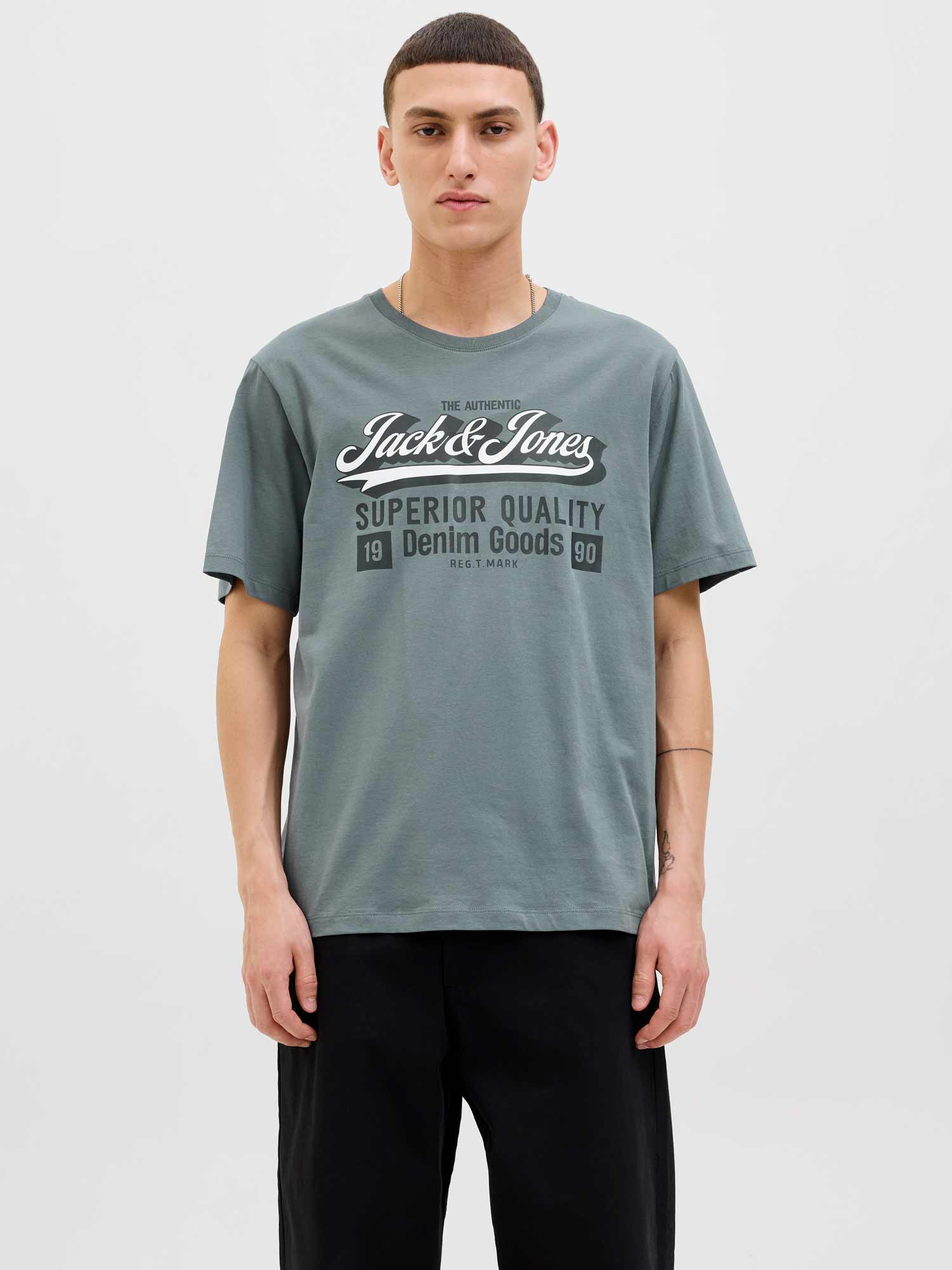 JACK & JONES Тениска JJELOGO TEE SS O-NECK 2 COL AW25 SN