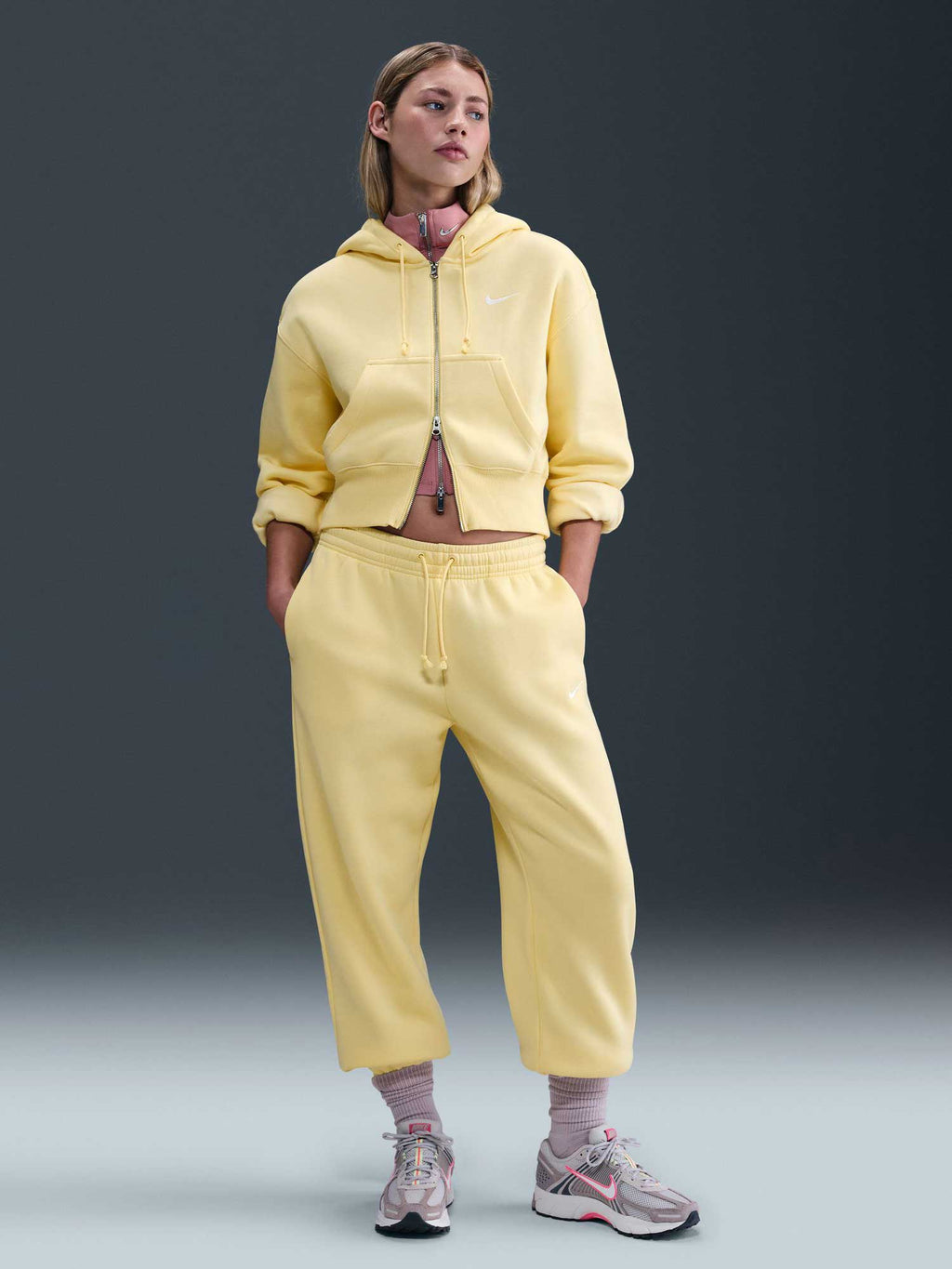 NIKE Спортно долнище W NSW PHNX FLC HR OS PANT 2