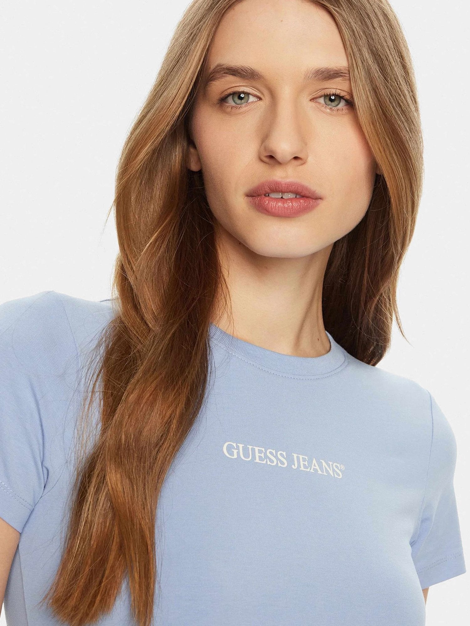 GUESS JEANS Тениска GJ SS CN SLIM LOGO PRINT TEE