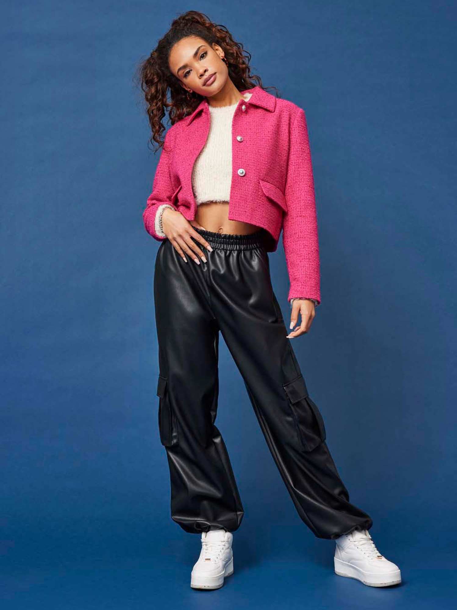 ONLY Панталон ONLHEIDI FAUX LEATHER TRACKPANTS OTW