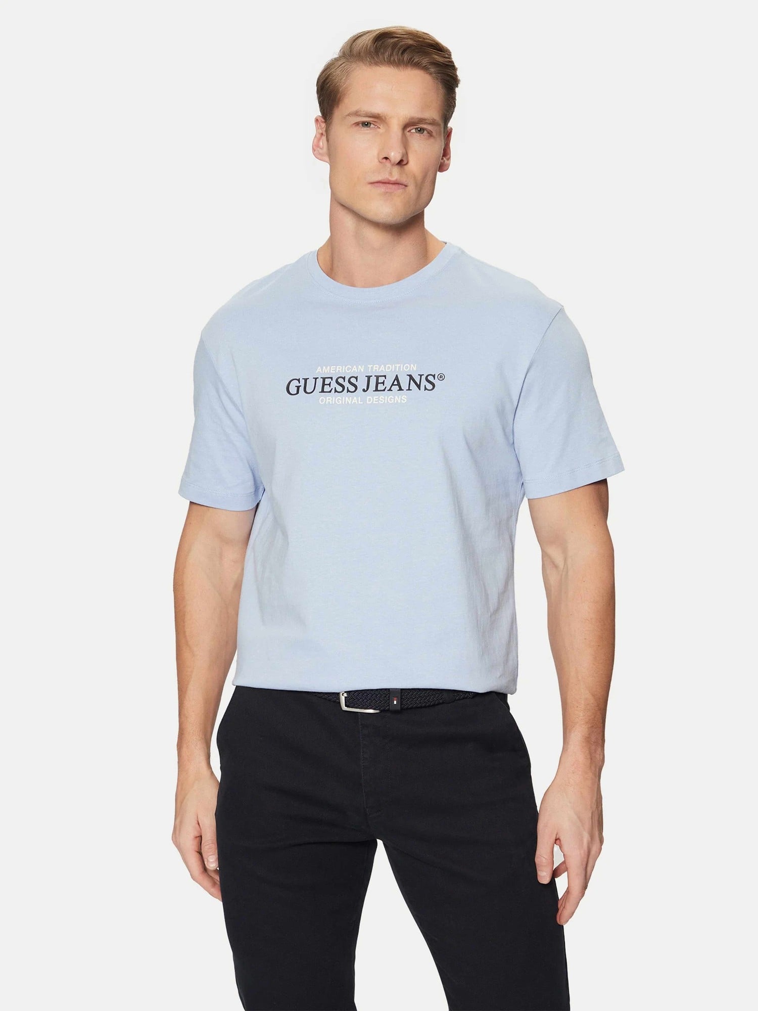 GUESS JEANS Тениска GJ SS CN REG AMERICAN TRAD TEE
