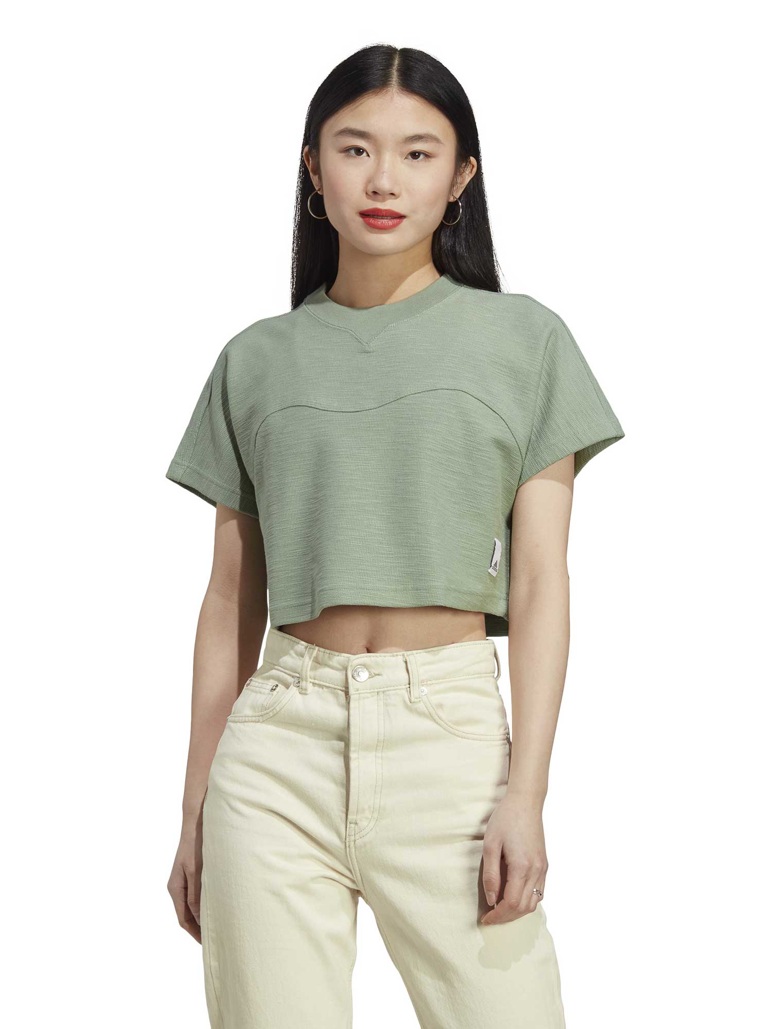 ADIDAS SPORTSWEAR Тениска Lounge Terry Loop Crop Top