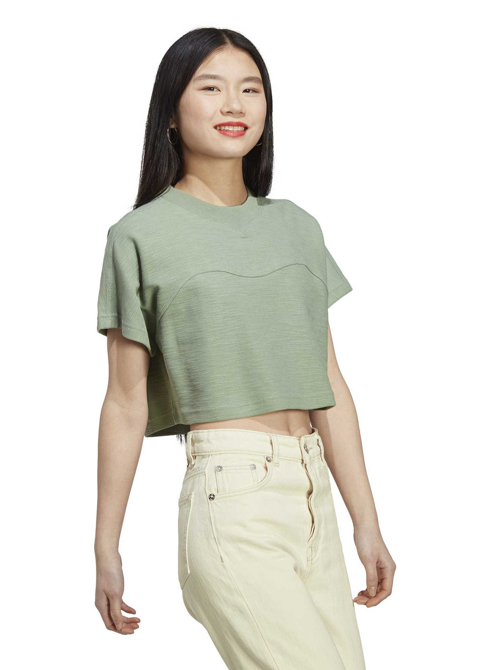 ADIDAS SPORTSWEAR Тениска Lounge Terry Loop Crop Top