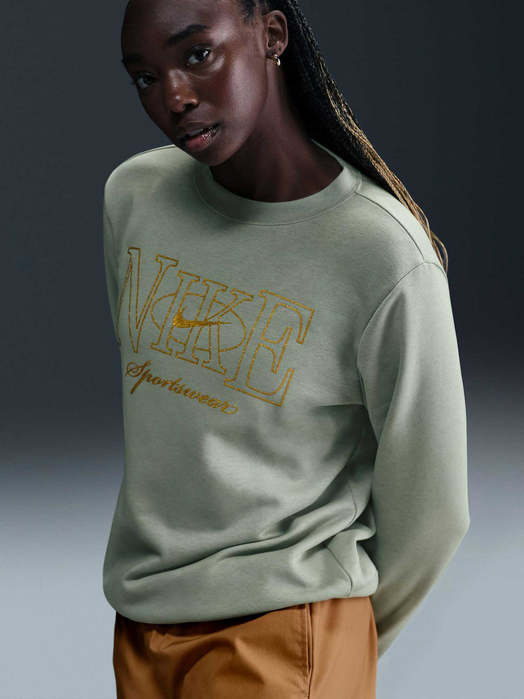 NIKE Блуза W NSW CLUB PO CREW SHINE