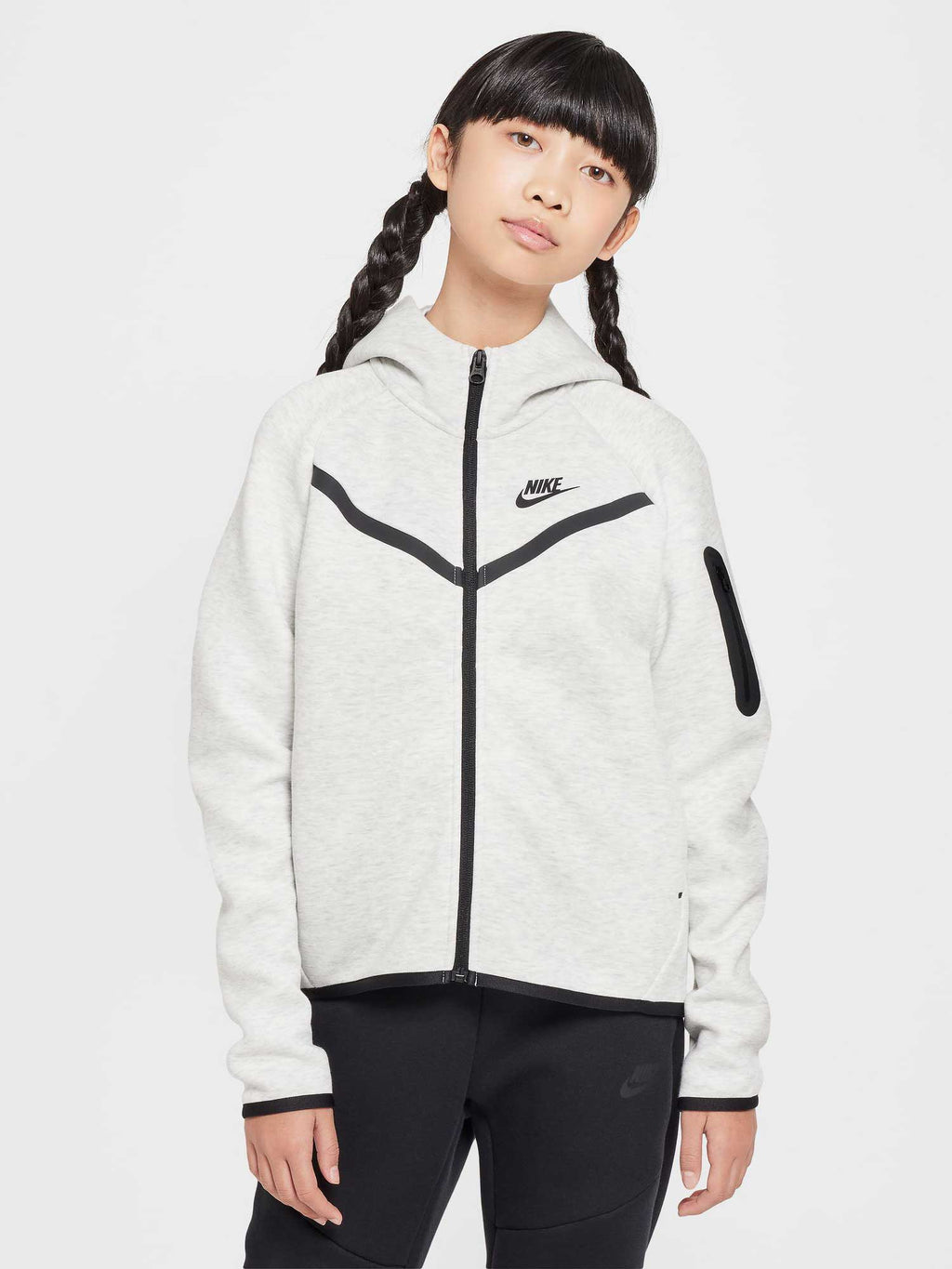 NIKE Суитшърт G NSW TCH FLC HD FZ LS - PD