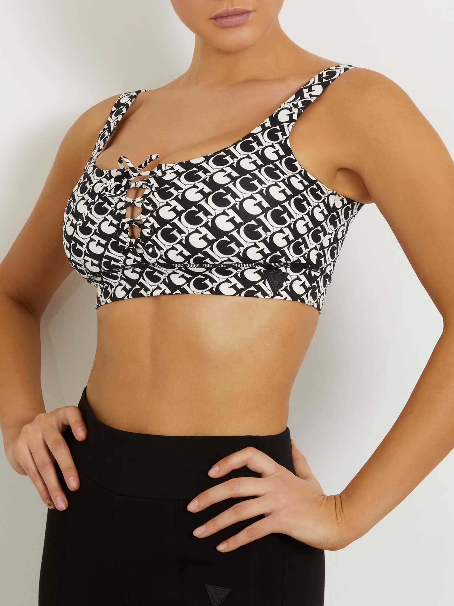 GUESS Спортен сутиен GJ LOGOMANIA LACE-UP