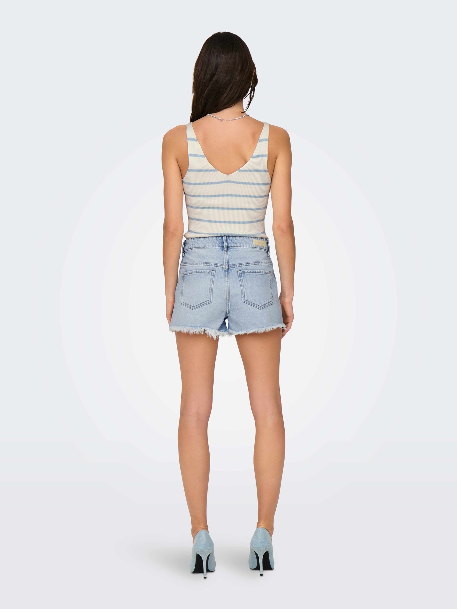ONLY Къси панталони ONLPACY HW RHINESTONE DNMSHORTS AZG