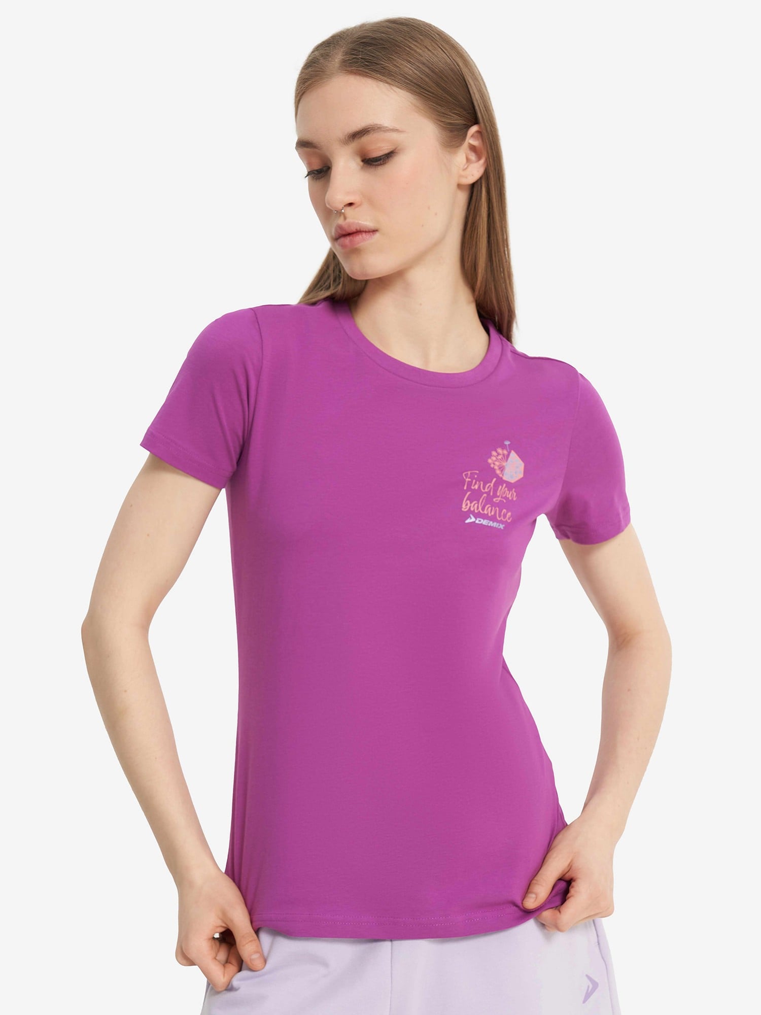DEMIX Тениска W D motivational slogan tee
