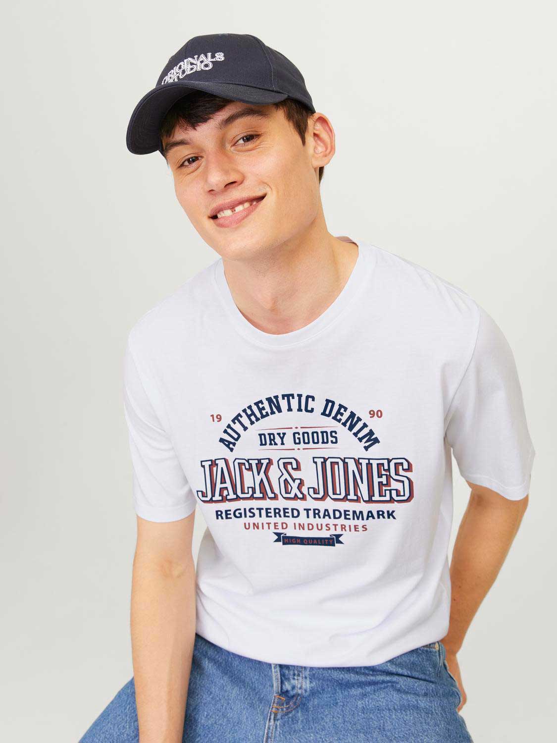 JACK & JONES Тениска JJELOGO TEE SS O-NECK 2 COL AW24 SN
