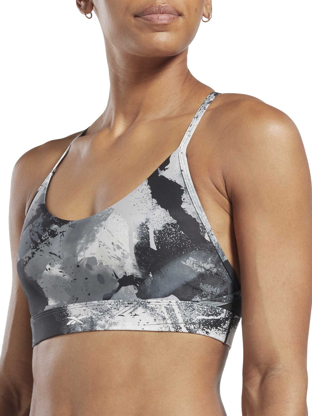REEBOK Спортен сутиен Lux Strappy Allover Print Bold Bra