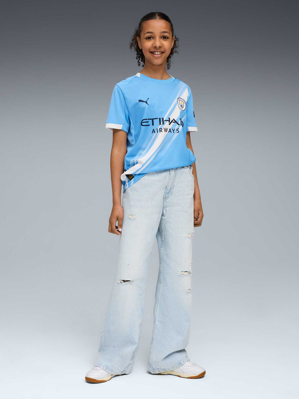 PUMA Тениска MCFC Home Jersey Replica Jr
