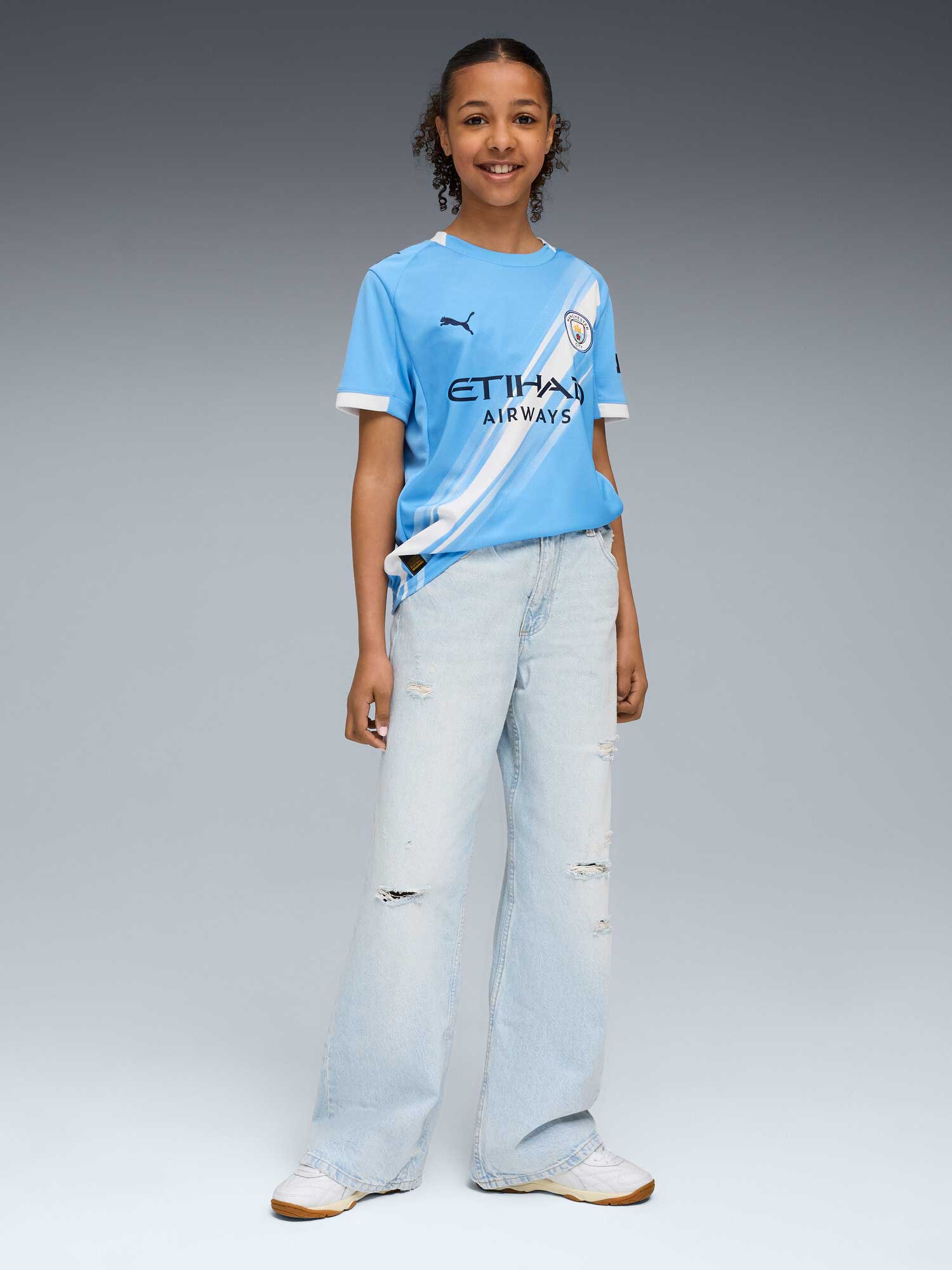 PUMA Тениска MCFC Home Jersey Replica Jr