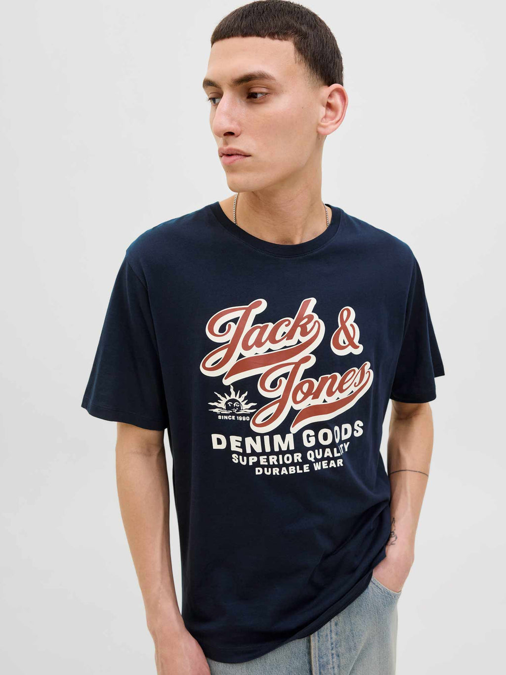 JACK & JONES Тениска JJELOGO TEE SS O-NECK 2 COL AW25 SN