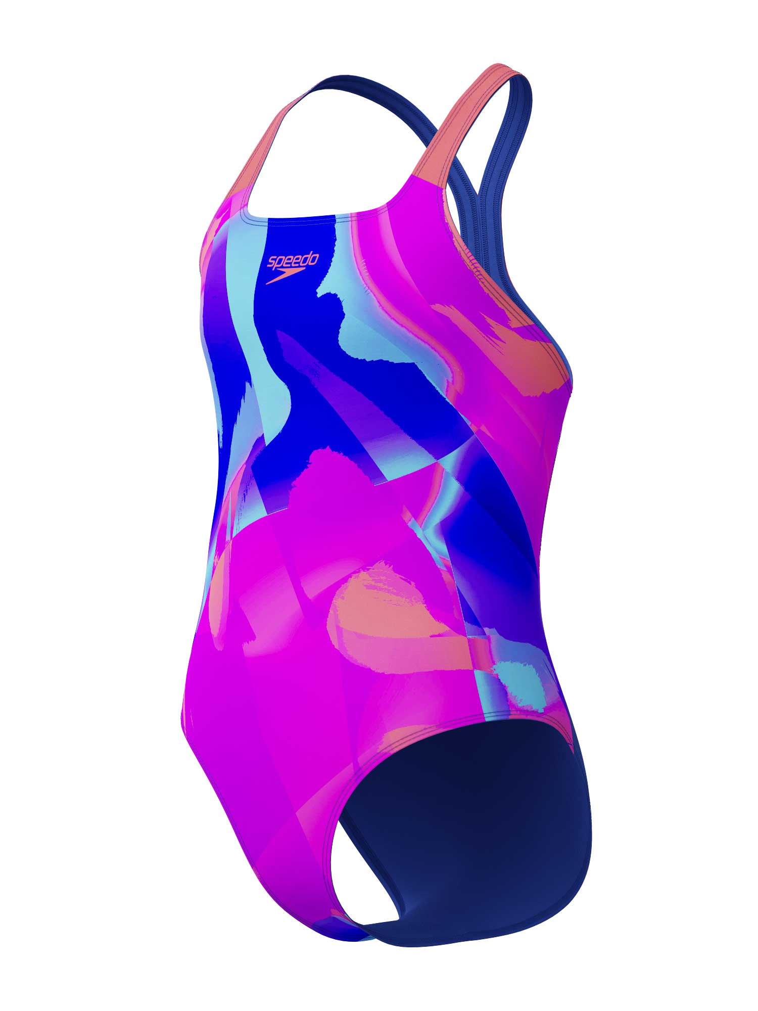 SPEEDO Цял бански GIRLS DIGITAL ALLOVER POWERBACK