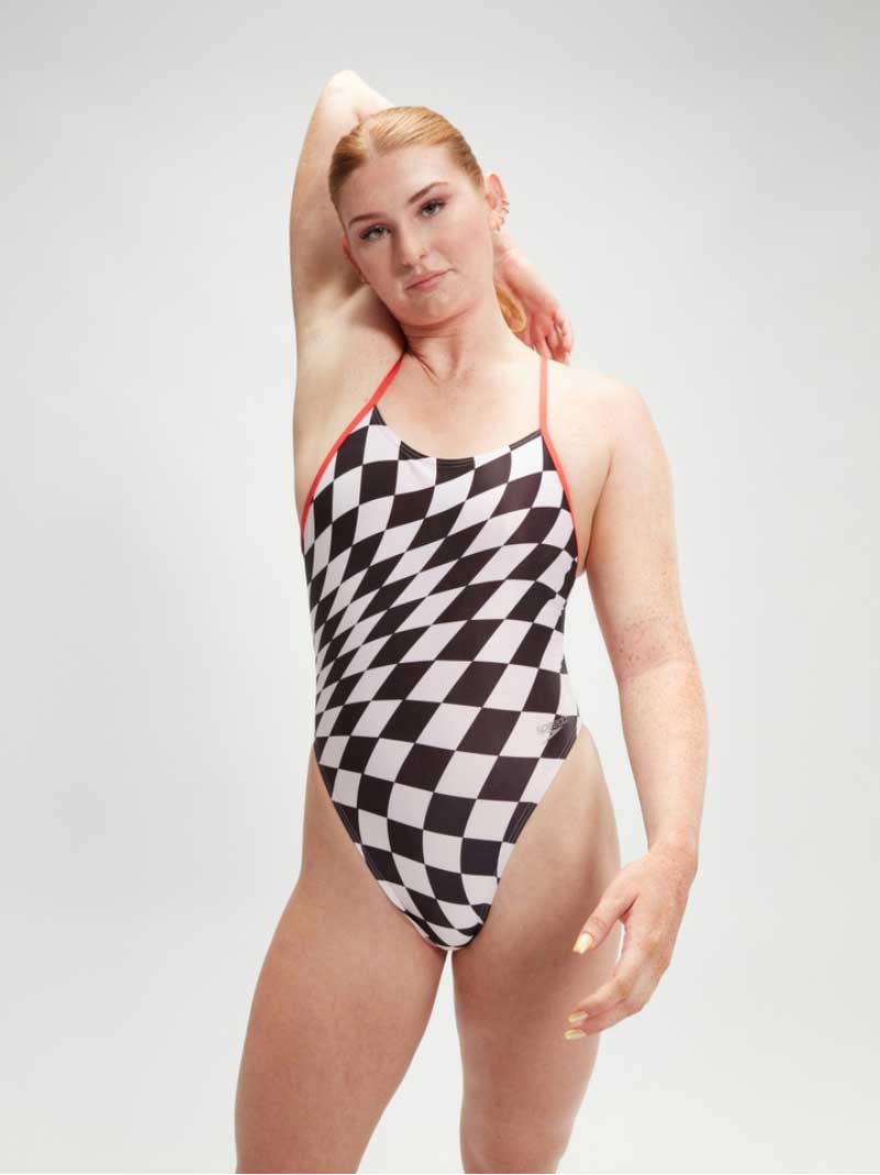 SPEEDO Цял бански WOMENS ALLOVER DIGITAL TIE BACK
