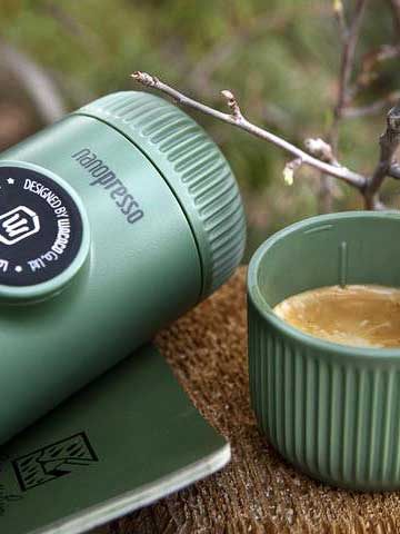 WACACO Кафемашина Nanopresso Classic + калъф, Moss Green