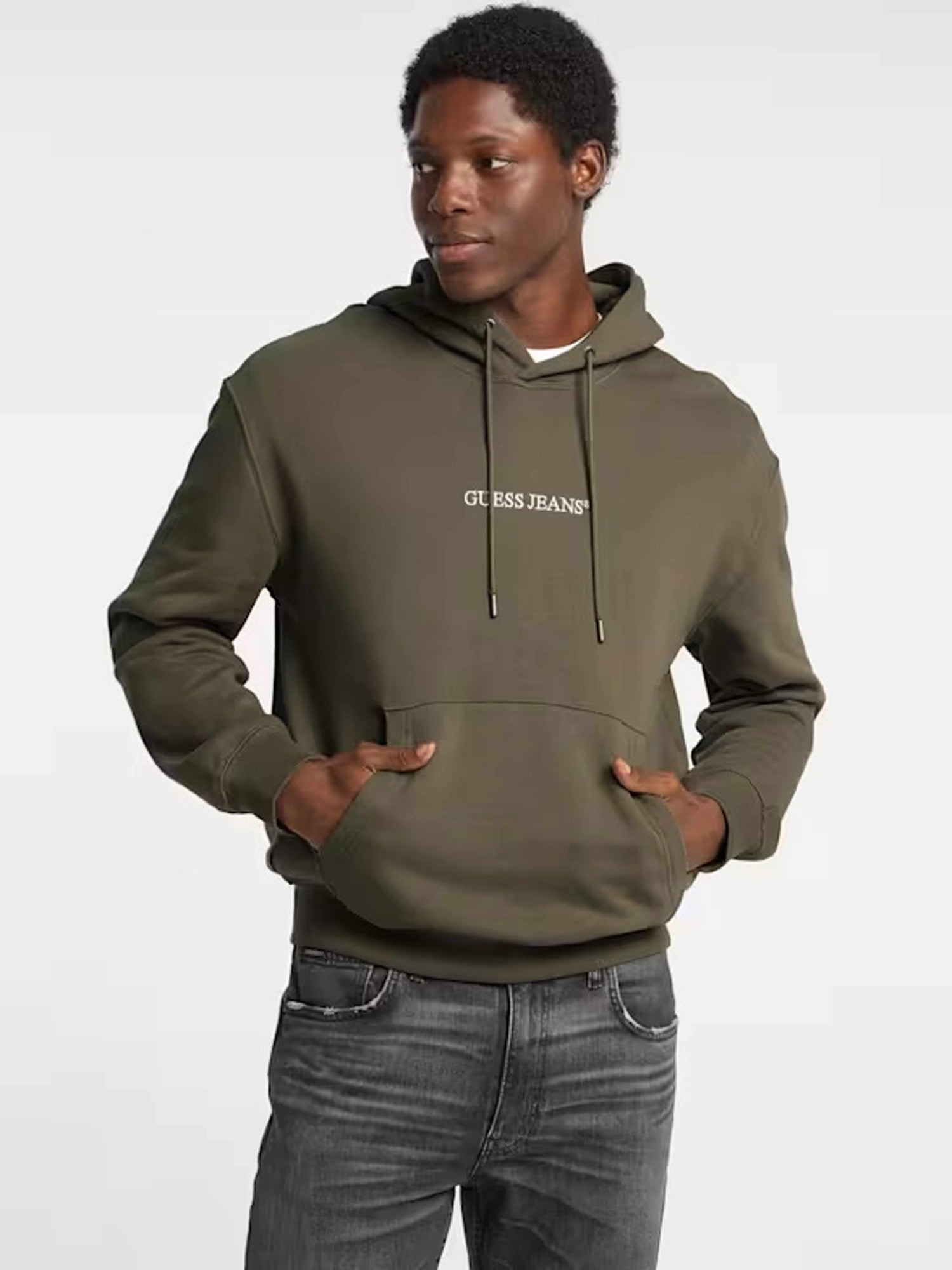 GUESS JEANS Суитшърт GJ LS HOODED REG EMBRO SWEAT