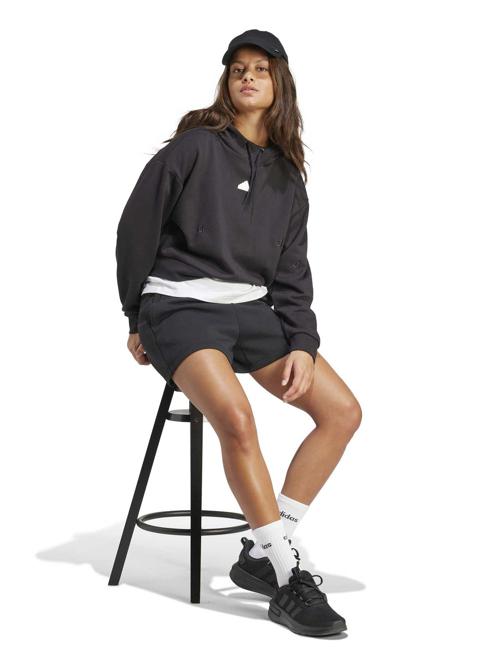 ADIDAS SPORTSWEAR Суитшърт Embroidered French Terry Crop Hoodie