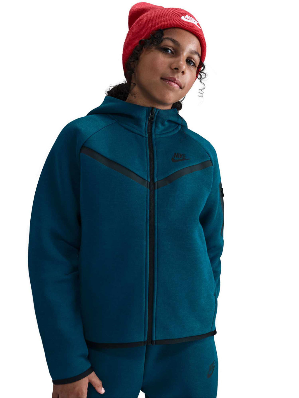 NIKE Суитшърт G NSW TCH FLC HD FZ LS - PD