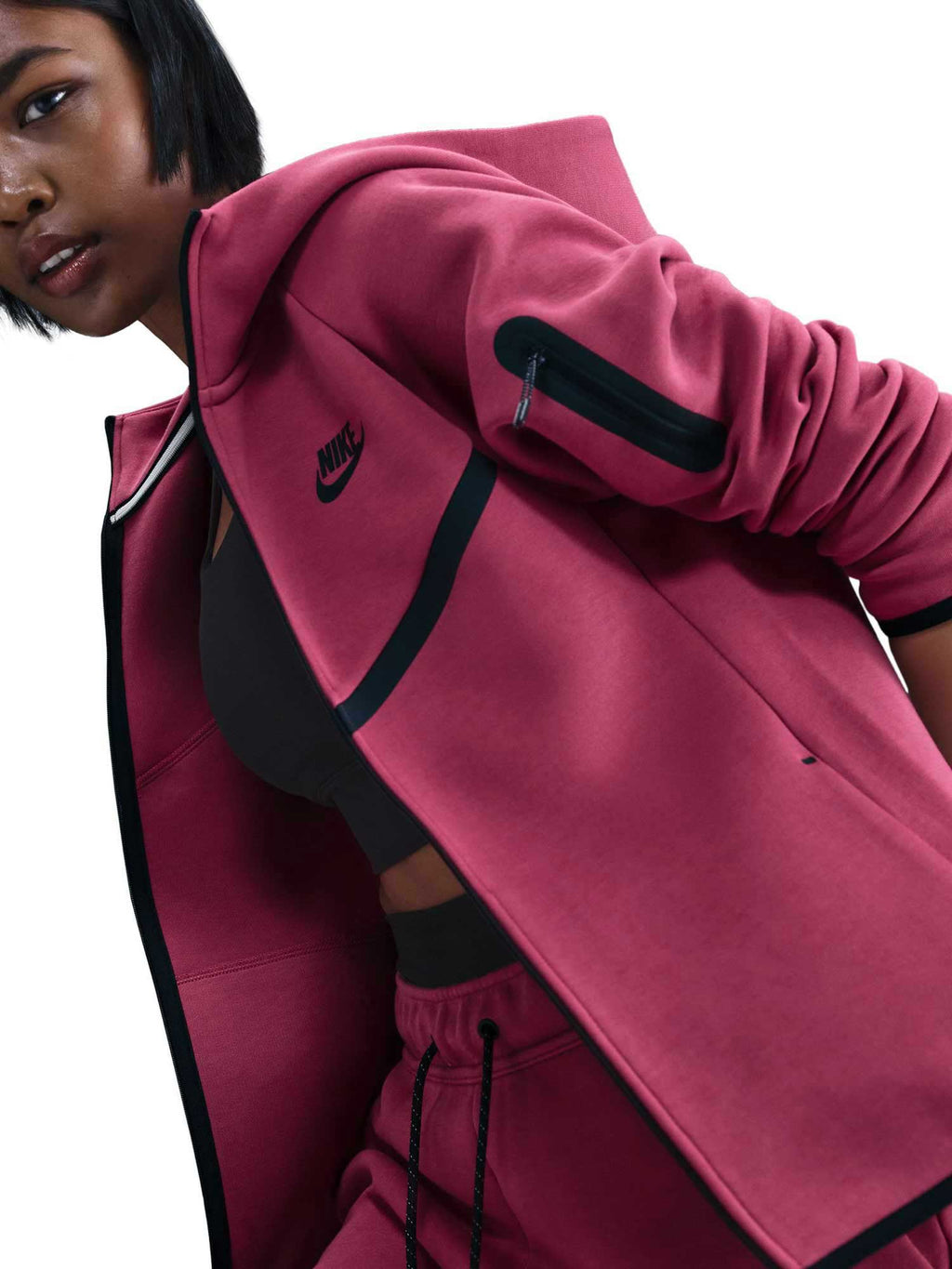 NIKE Суитшърт W NSW TCH FLC WR FZ HDY 2