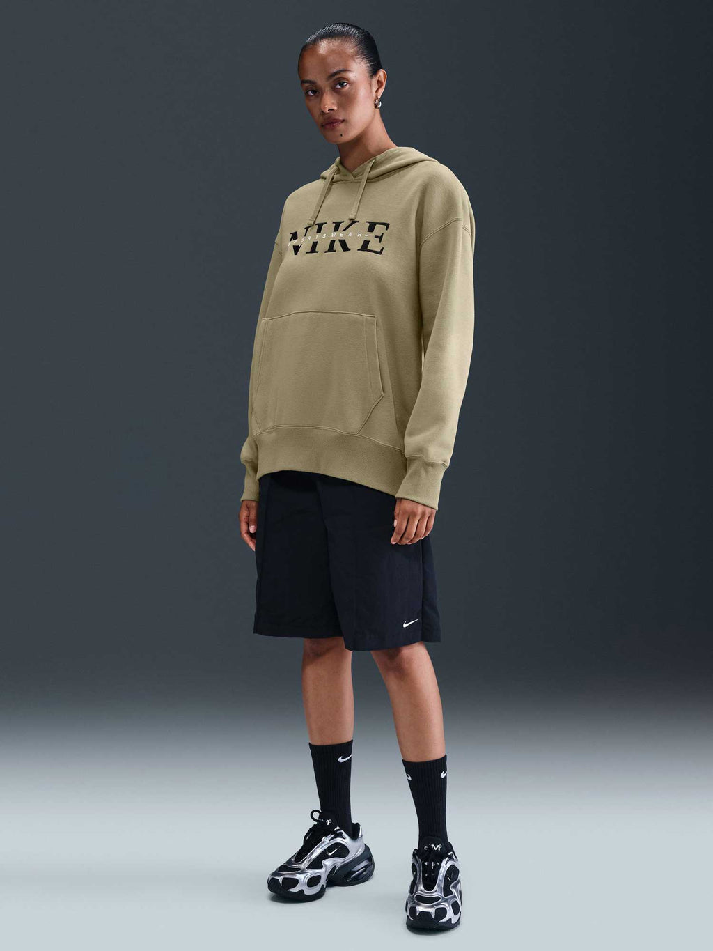 NIKE Суитшърт W NSW PHNX FLC PO HOOD GLS