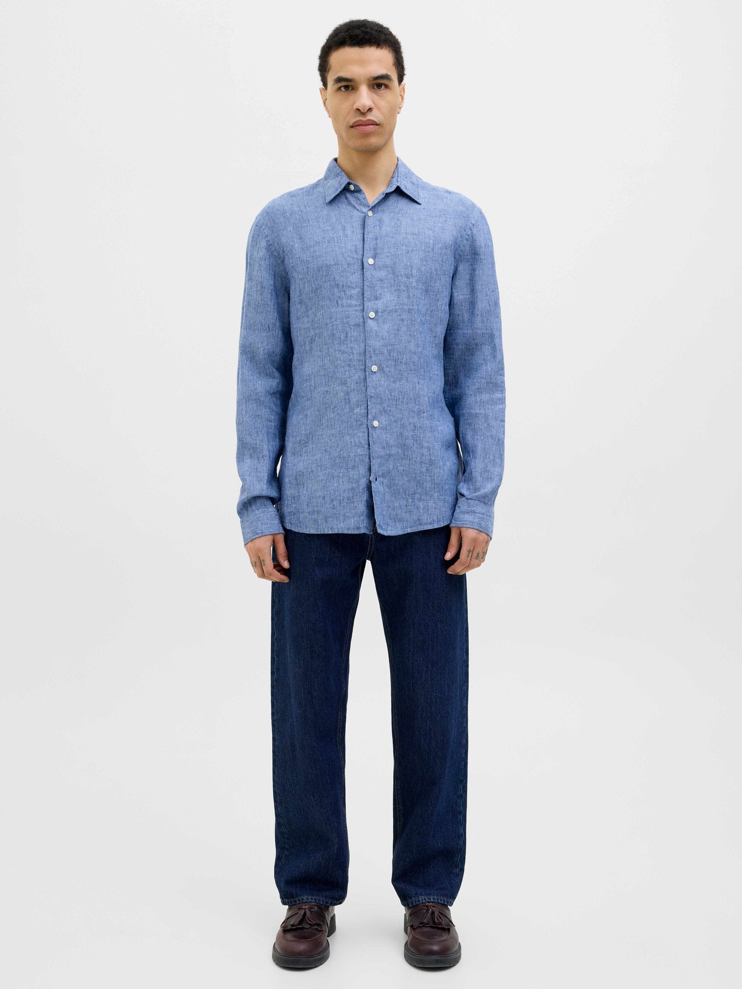 JACK & JONES Риза JPRCCLAWRENCE LINEN L/S SHIRT SN