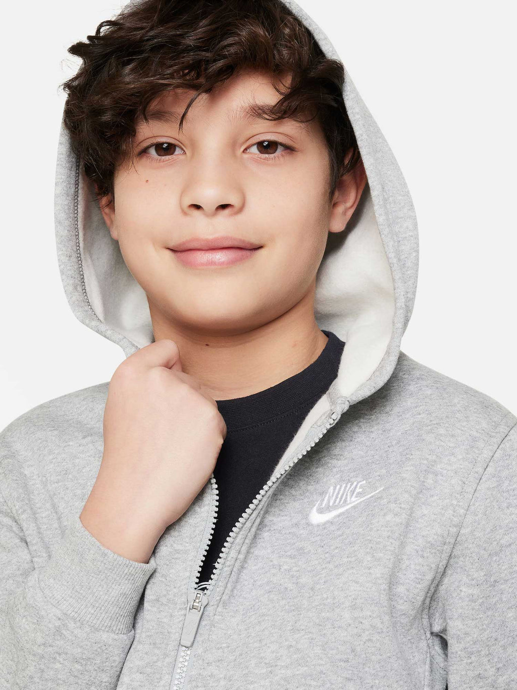 NIKE Суитшърт K NSW CLUB FLC HD FZ LS LBR