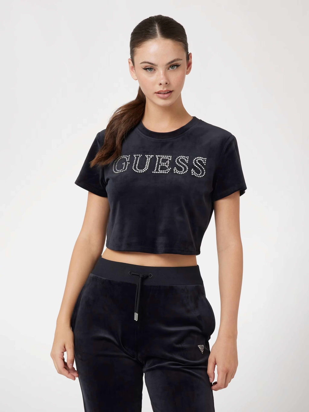 GUESS Тениска COUTURE CROP TEE