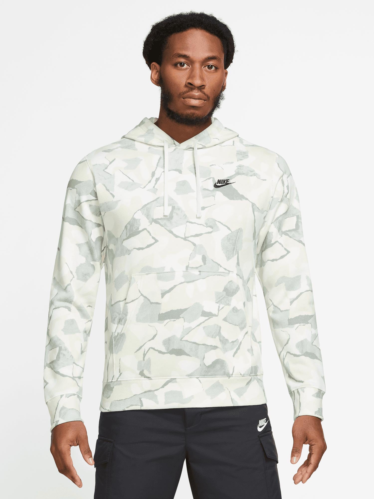NIKE Суитшърт M NK CLUB+ FT PO HOODIE AOP
