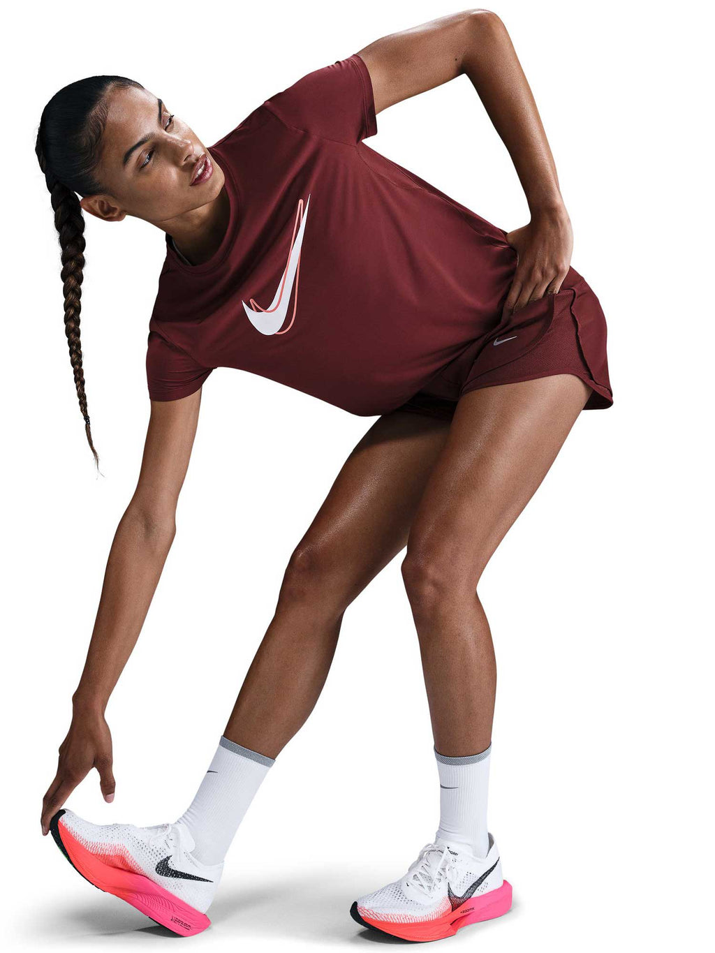 NIKE Тениска W NK ONE SWSH HBR DF SS TOP