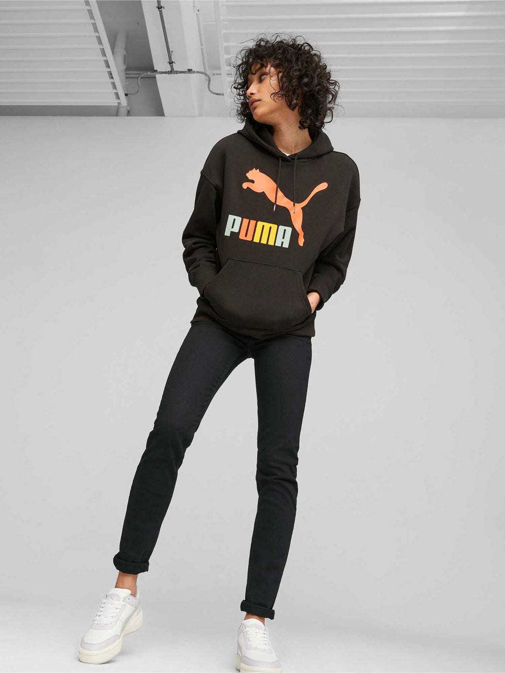 PUMA Суитшърт CLASSICS Multi Color Logo Hoodie TR
