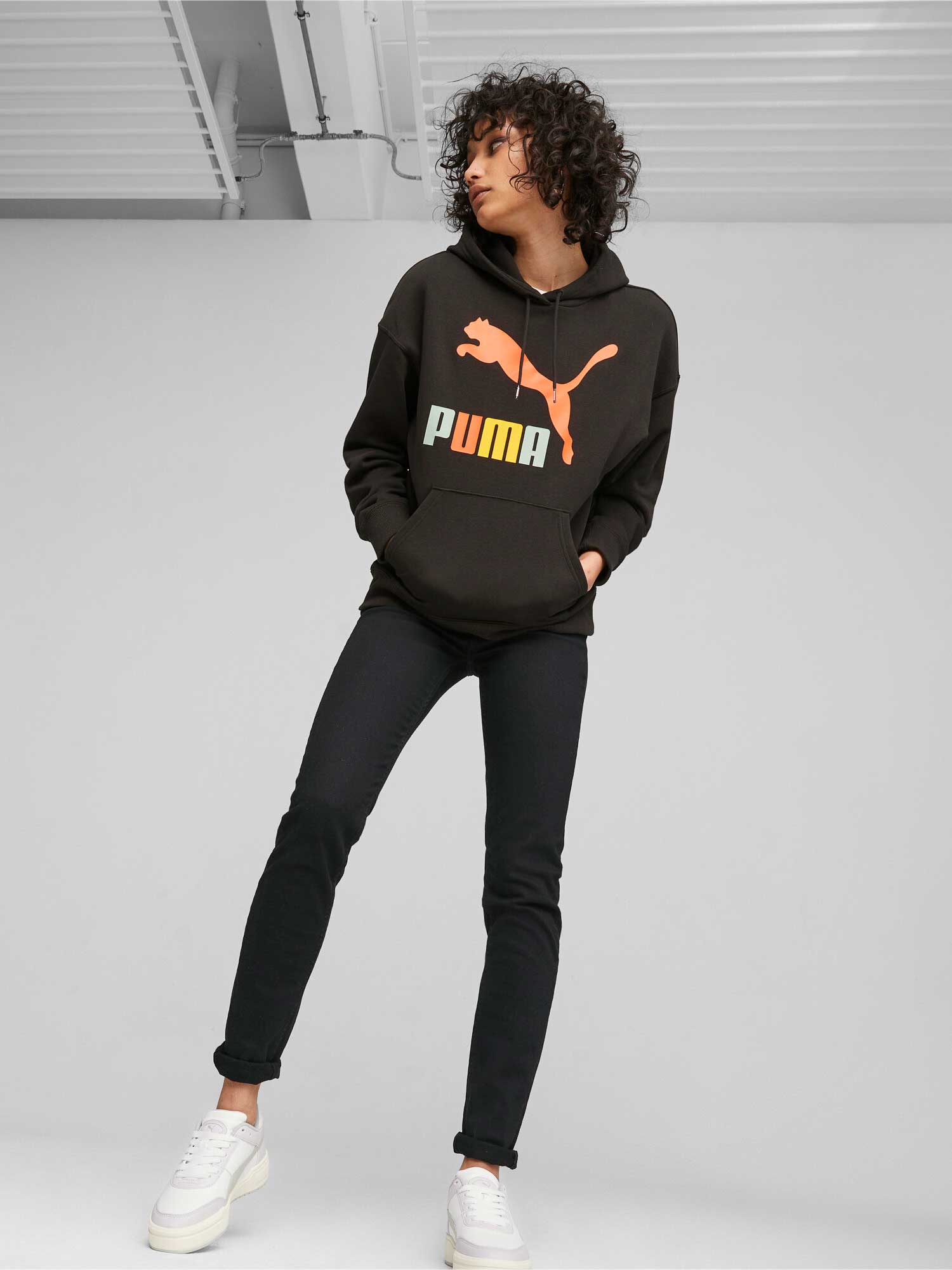 PUMA Суитшърт CLASSICS Multi Color Logo Hoodie TR