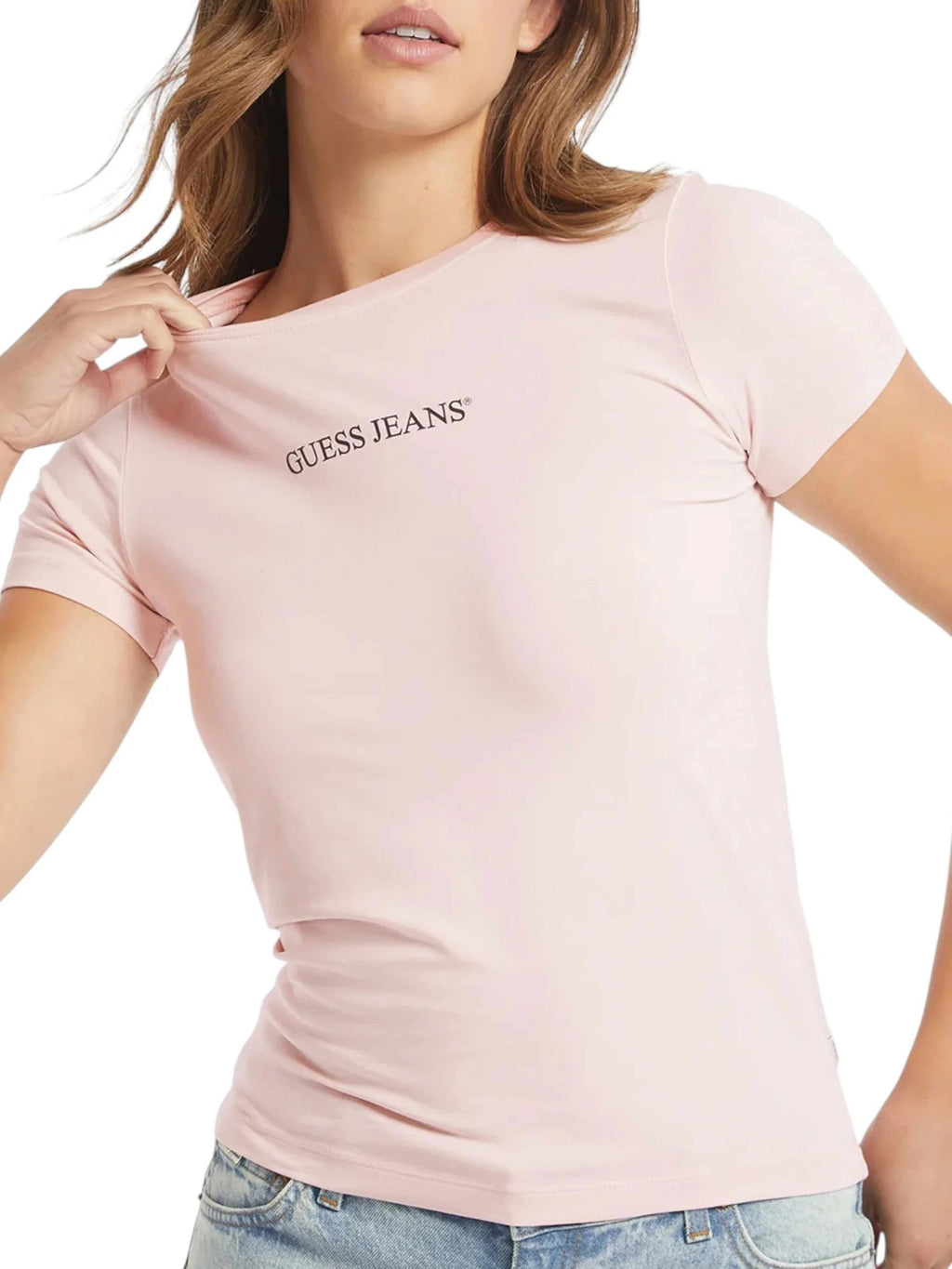 GUESS JEANS Тениска GJ SS CN SLIM LOGO PRINT TEE