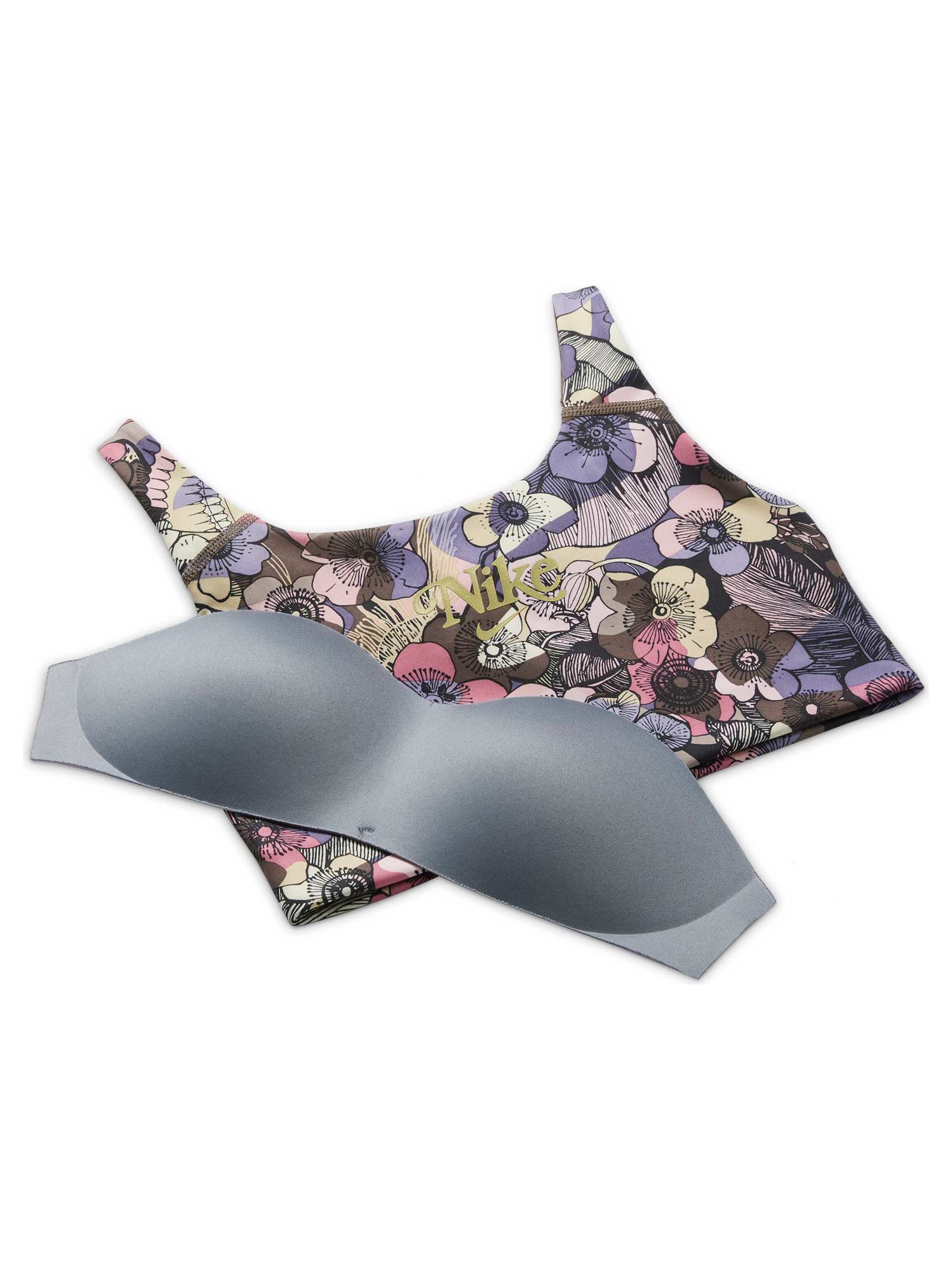 NIKE Спортен сутиен SWSH FEMME AOP