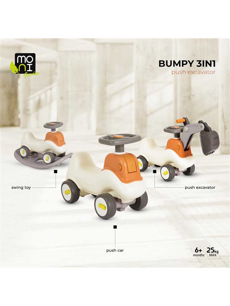 MONI Кола за бутане Багер Bumpy 3в1 YBC-WJYM-004