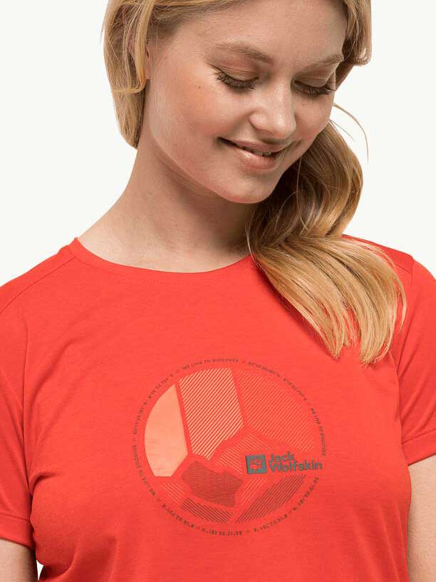 JACK WOLFSKIN Тениска CROSSTRAIL GRAPHIC T W