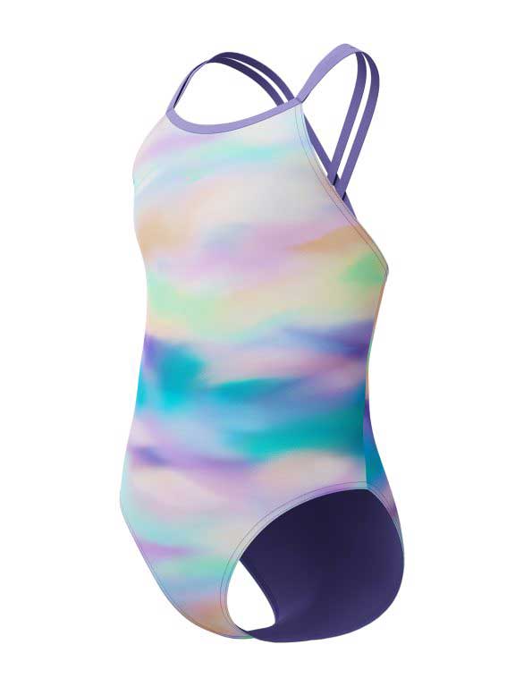 SPEEDO Цял бански GIRLS PRINTED TWINSTRAP