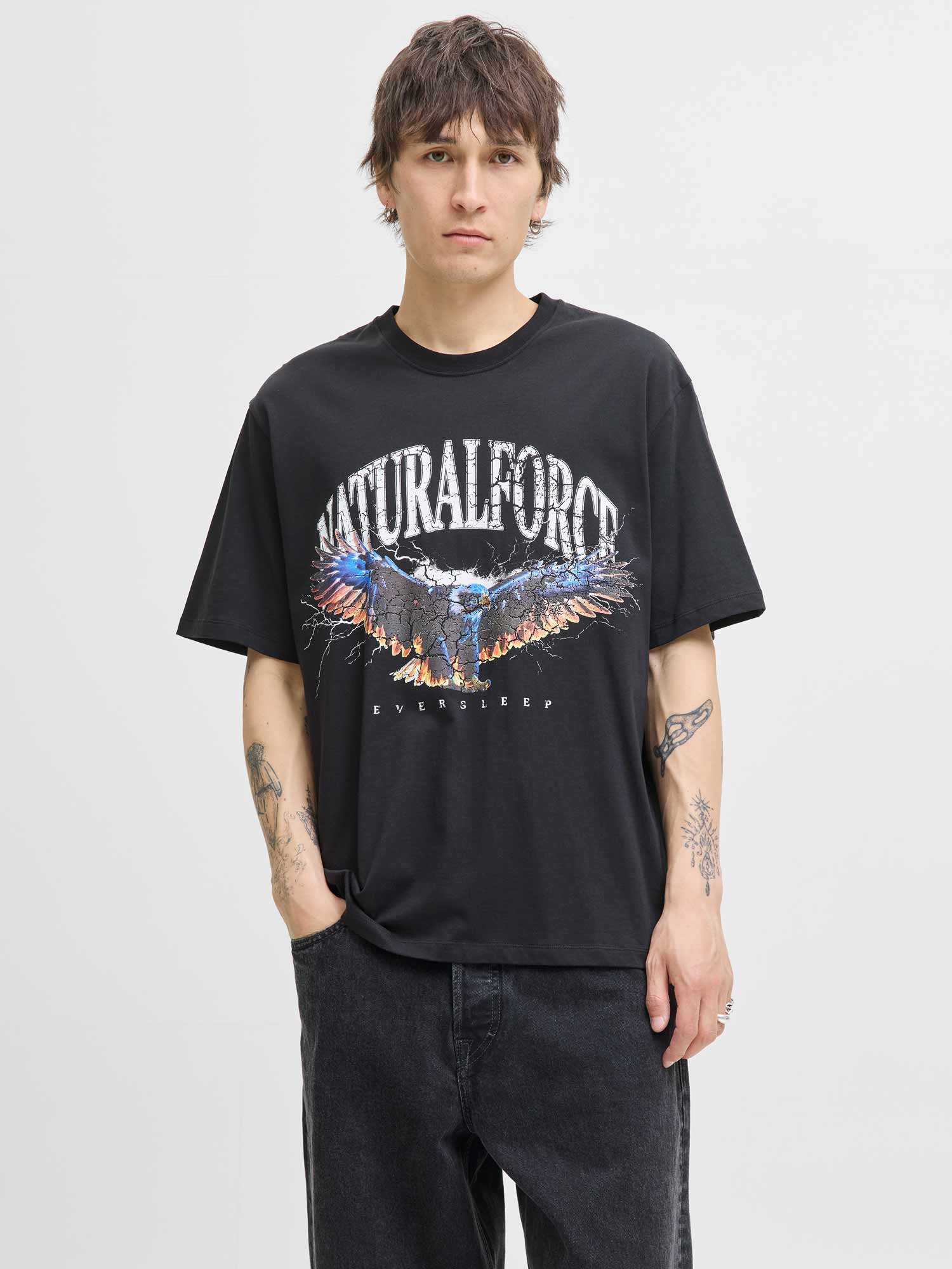 JACK & JONES Тениска JOREAGLEROCK GALLERY TEE SS CREW NECK TG