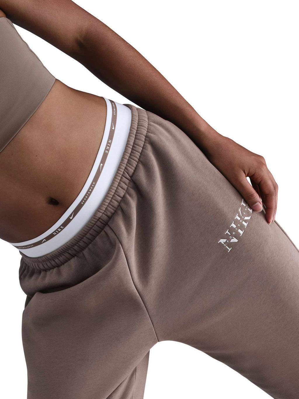 NIKE Спортно долнище W NSW PHNX FLC HR PANT GLS