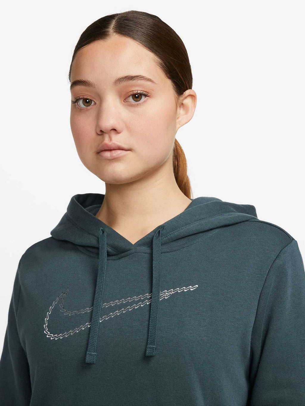NIKE Суитшърт W NSW PE CLB FLC SHINE OS PO