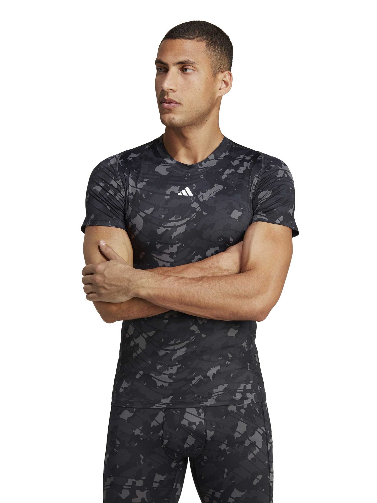 ADIDAS PERFORMANCE Тениска Techfit Allover Print Training